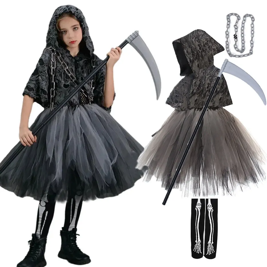 Baby Tutu Skirt - Kostum Cosplay Halloween Anak-Anak Menyeramkan Death