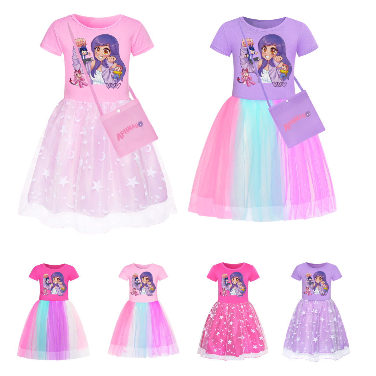 Baby Clothing Line - Gaun Aphmau Pakaian Lengan Pendek Lucu